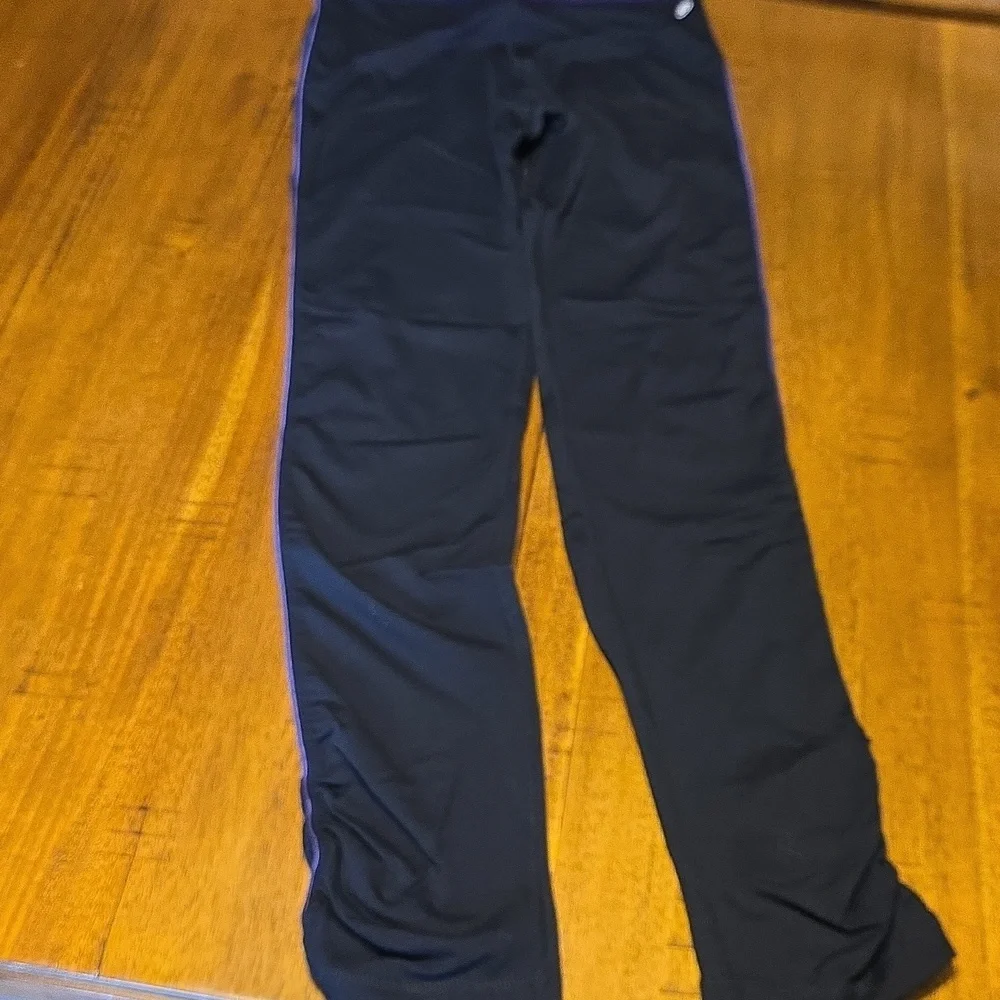 Luxe Black Leggings with Purple Accents